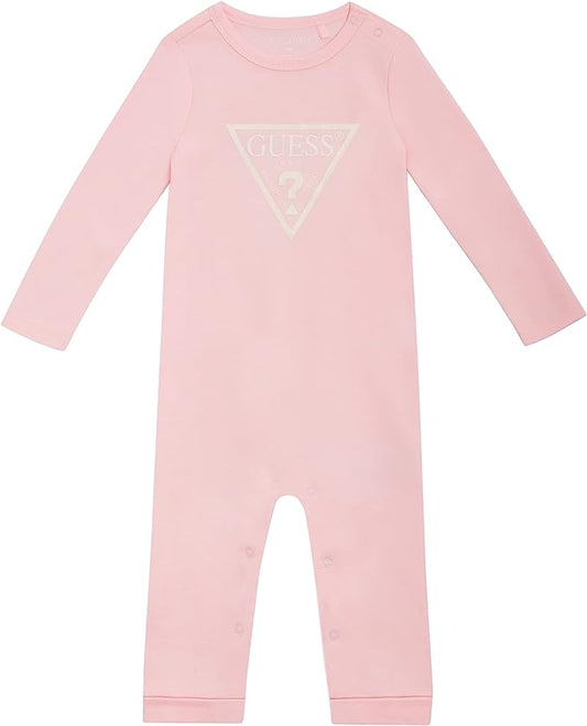 Guess Unisex-Baby Organic Cotton Printed Logo Long Sleeve Coverall