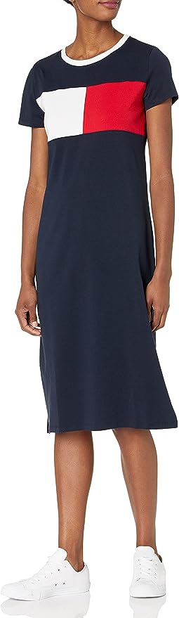 Tommy Hilfiger Women's T-Shirt Short Sleeve Cotton Summer Dress