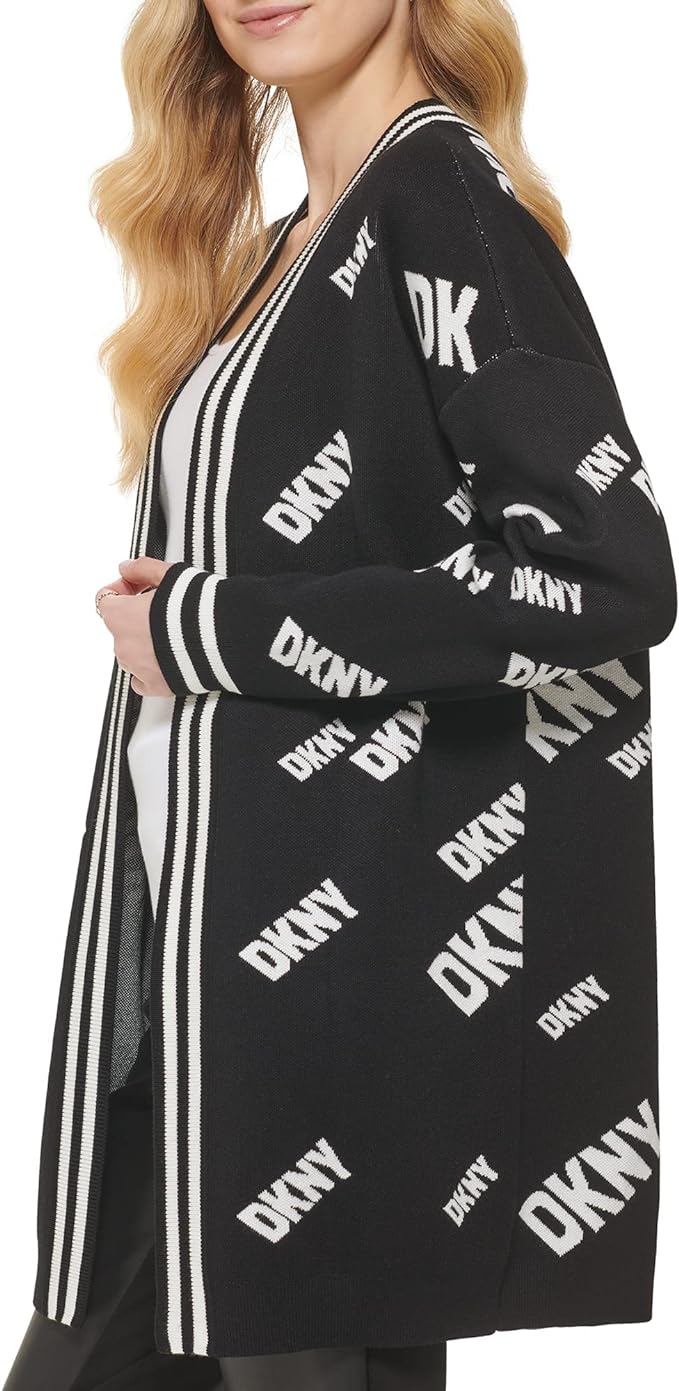 DKNY Women's Allover Logo Long Sleeve Sweater