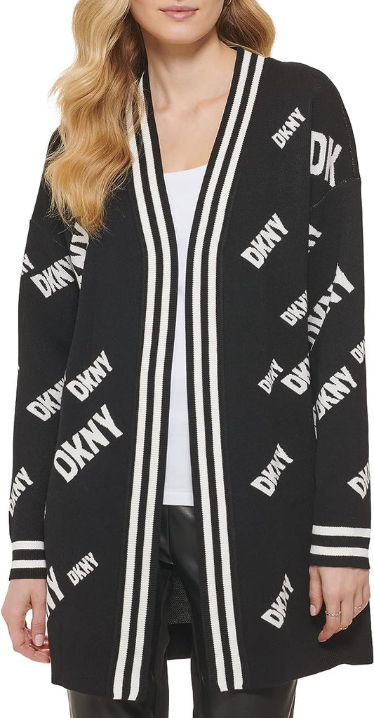 DKNY Women's Allover Logo Long Sleeve Sweater