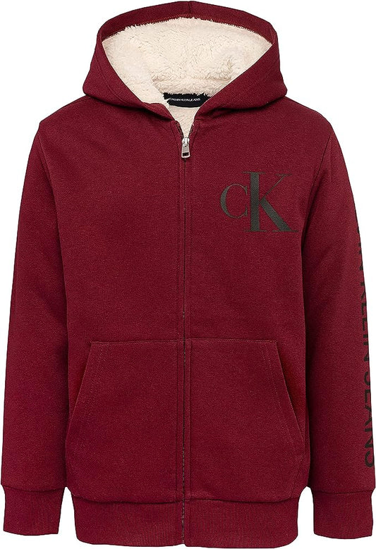 Calvin Klein Boys' Long Sleeve Full Zip Fleece Hoodie