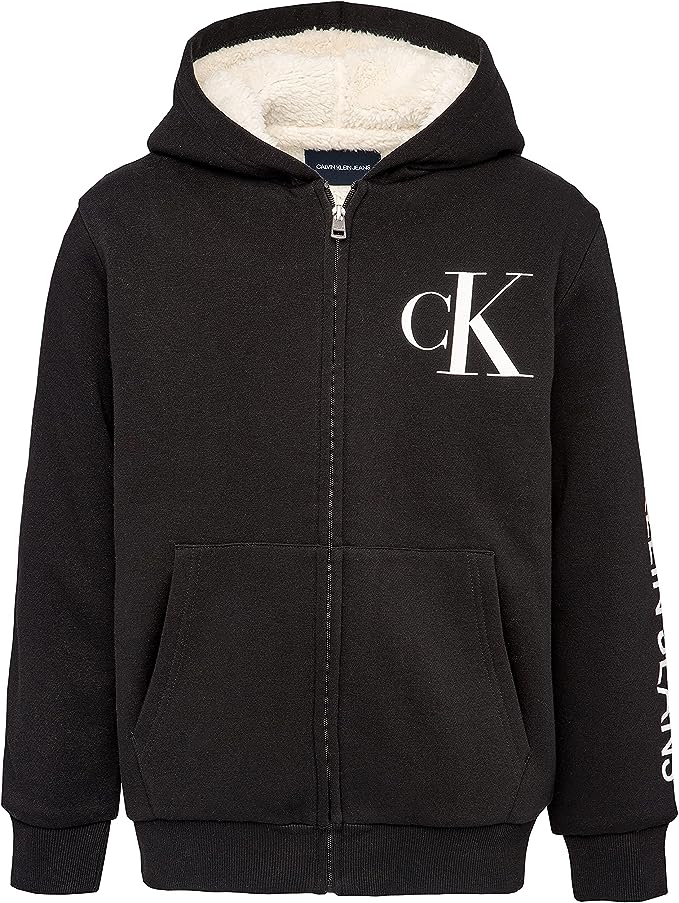 Calvin Klein Boys' Long Sleeve Full Zip Fleece Hoodie